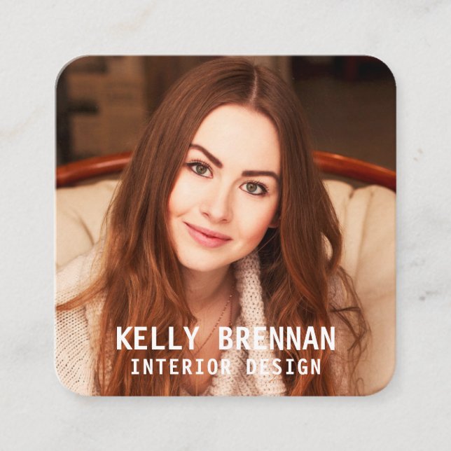 Modern Business Card with Photo and Social Media (Front)