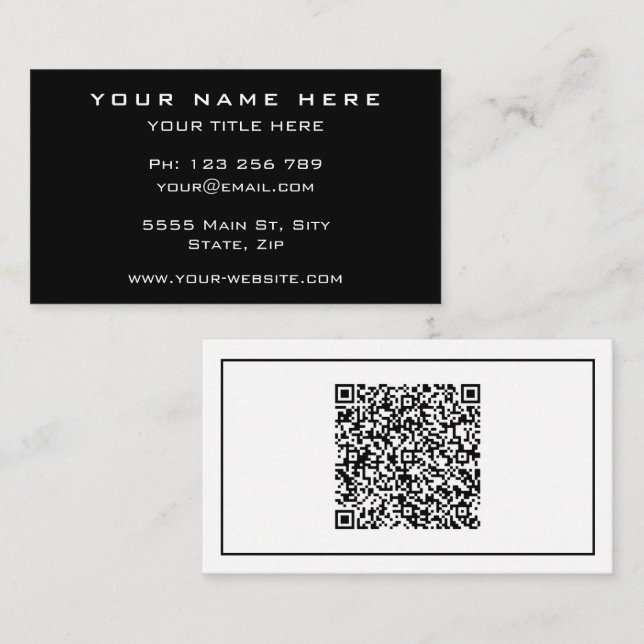 Modern Business Card with QR code - Choose Colours (Front/Back)