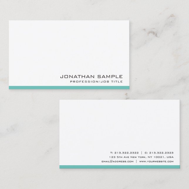 Modern Business Cards Elegant Professional Simple (Front/Back)