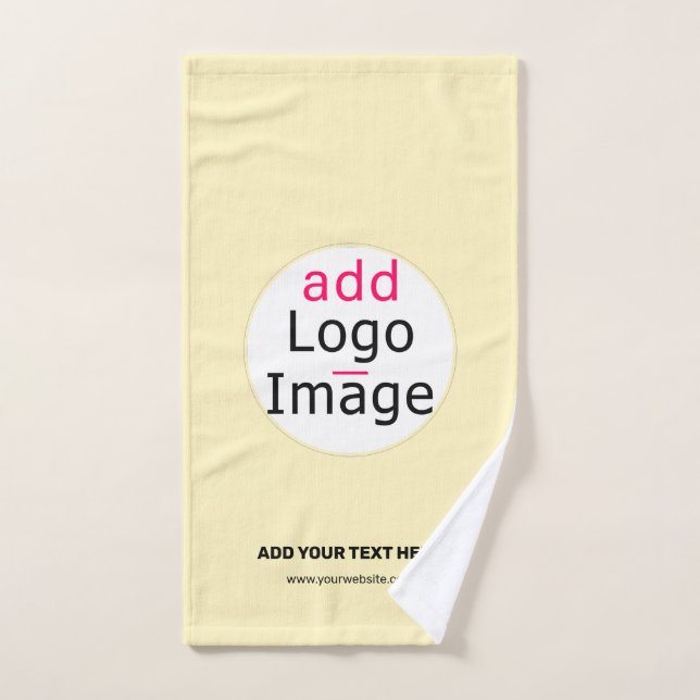 Modern Business Chic Customisable Logo Vanilla  Hand Towel (Hand Towel)