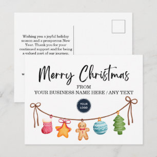 Modern Business Christmas Holiday Postcard
