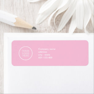 Modern Business Company Logo Corporate Pink Return Address Label