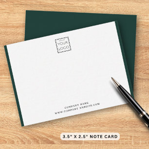Modern Business Company Logo Forest Green Border Card