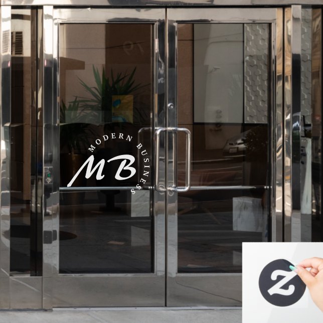 Modern Business Company Monogram Curved Typography (Office Door)