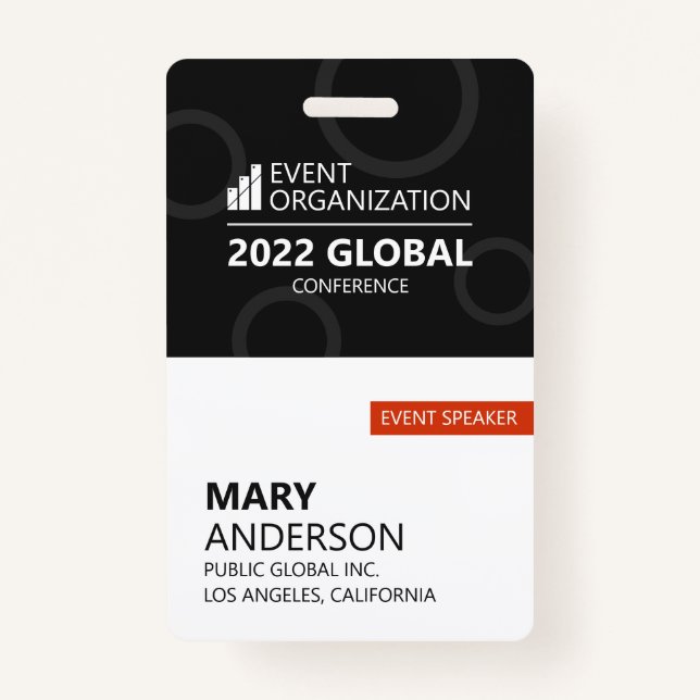 Modern Business Conference Event  #custom ID Badge (Front)