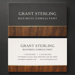 Modern Business Consultant Wood Professional Card