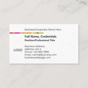 Modern Business Corporate Logo Colour, Black White Card