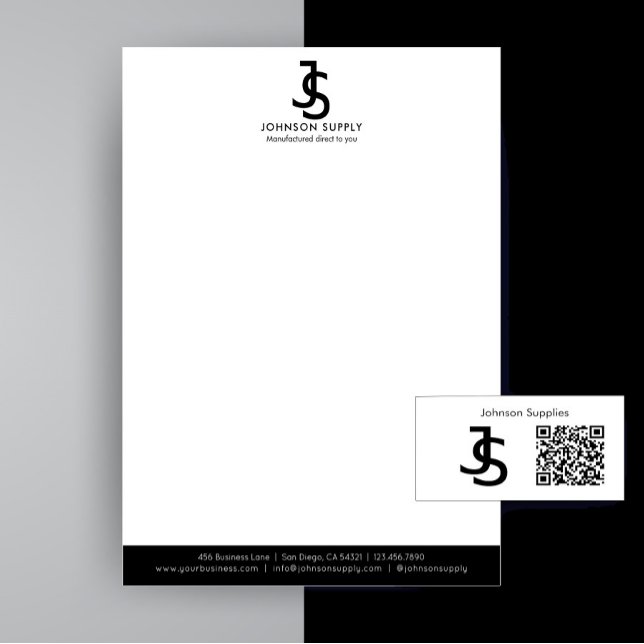 Modern Business Custom Company Monogram Logo Custom Letterhead (Add your own initials to create your own branding logo.)