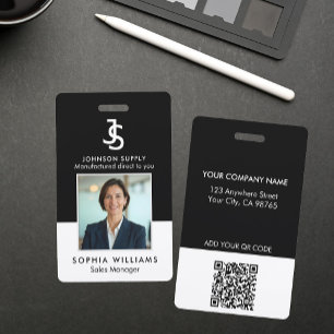 Modern Business Custom Company Monogram Logo ID Badge