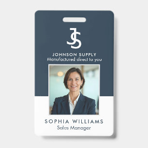 Modern Business Custom Company Monogram Logo ID Badge