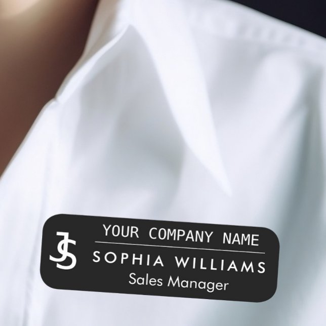 Modern Business Custom Company Monogram Logo Name Tag (Creator Uploaded)
