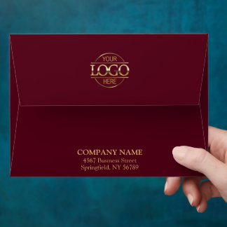 Modern Business Custom Logo Professional Burgundy Envelope