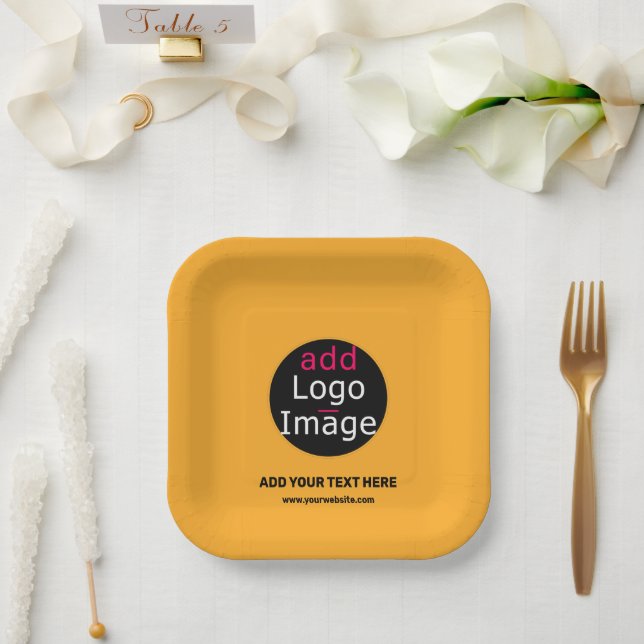 Modern Business Custom Macaroni & Cheese Hue   Paper Plate (Wedding)