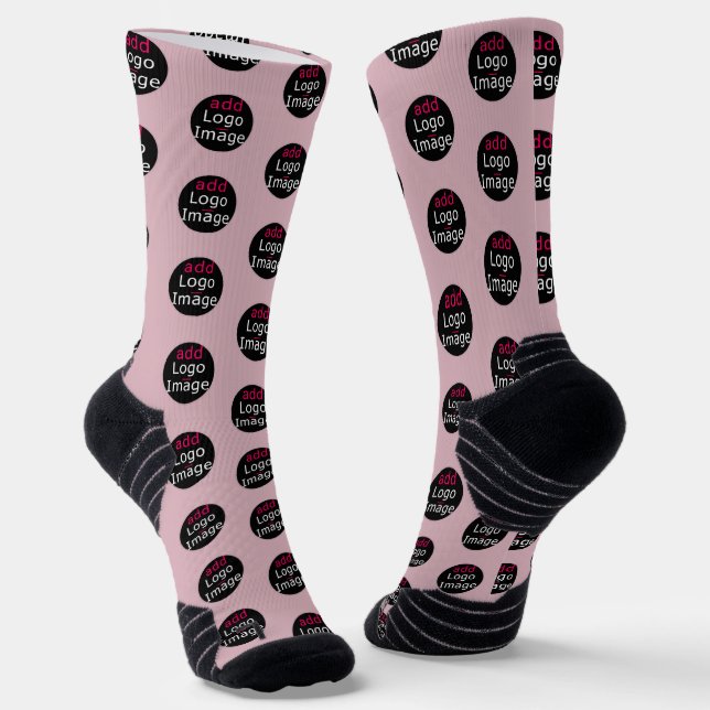 Modern Business Customisable Promo Dusty Rose Pink Socks (Angled)