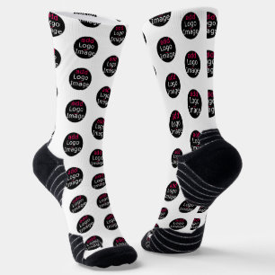 Modern Business Customisable Promotional White Socks