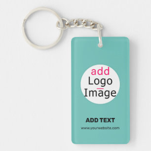Modern Business Customizable Add Logo Fresh Mint Key Ring