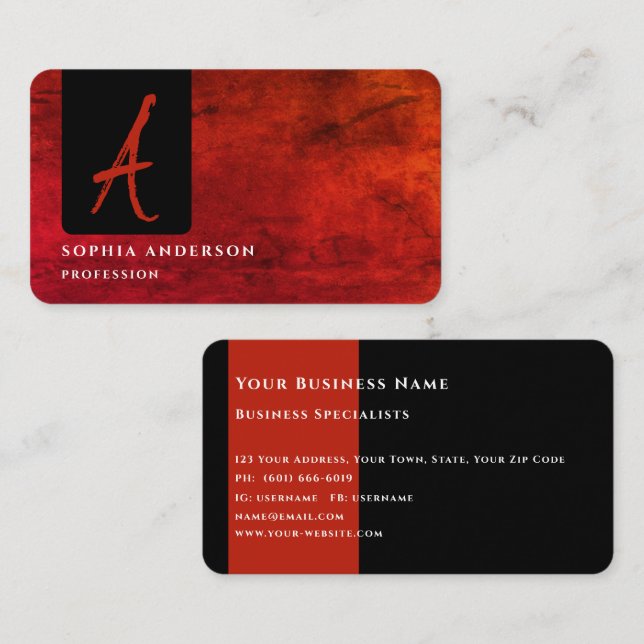 Modern Business Elegant Dark Texture Purple  Busin Card (Front/Back)