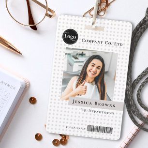 Modern Business Employee Company Logo Photo QR ID Badge