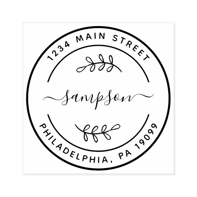 Modern Business Family Wedding Rubber Stamp (Imprint)