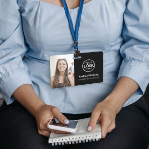 Modern Business ID Card, Employee QR Badge