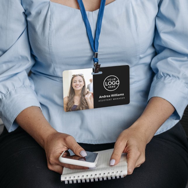 Modern Business ID Card, Employee QR Badge (Creator Uploaded)