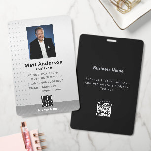 Modern Business ID Photo White Black Badge