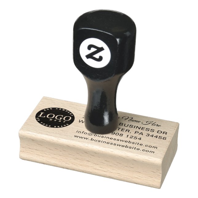 Modern Business Logo and Contact Custom Rubber Stamp (Stamp)