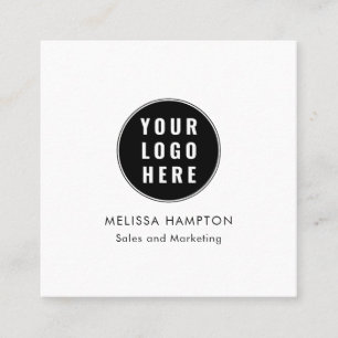 Modern Business Logo and Employees Square Business Card