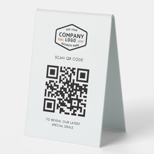Modern Business Logo and QR Code Minimalist (Front)