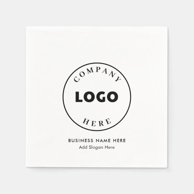 Modern Business Logo and Website Custom Paper Napkin (Front)
