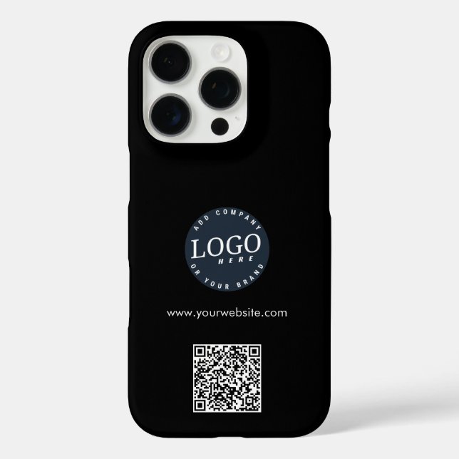 Modern Business Logo and Website QR Code Custom Case-Mate iPhone Case (Back)