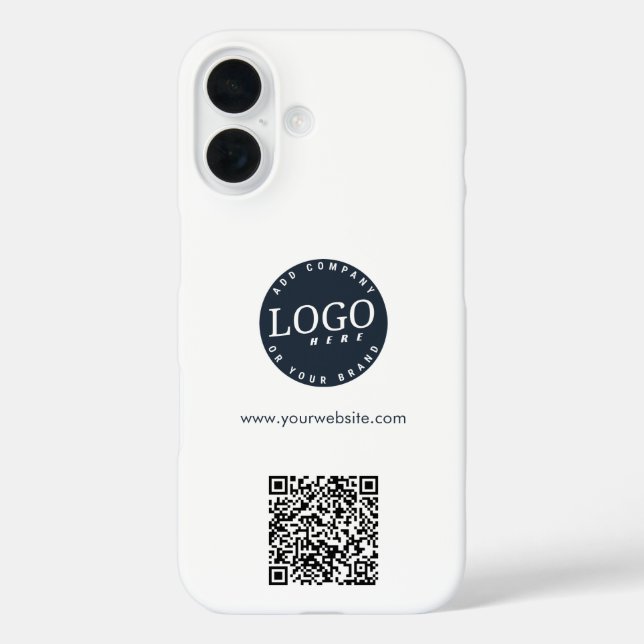 Modern Business Logo and Website QR Code Employees Case-Mate iPhone Case (Back)
