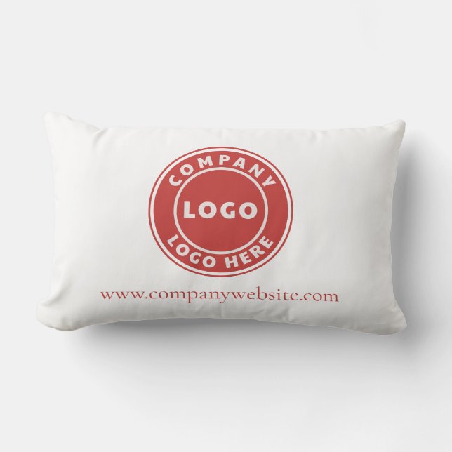 Modern Business Logo and Website Showroom Lumbar Cushion (Front)