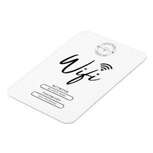 Modern Business Logo Black and White Wifi Details Magnet