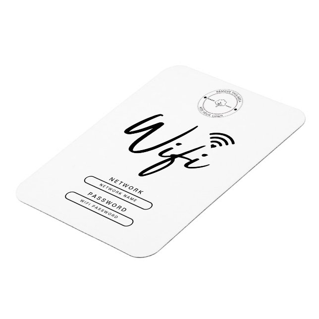 Modern Business Logo Black and White Wifi Details  Magnet (Left Side)