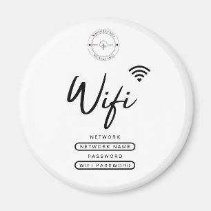 Modern Business Logo Black and White Wifi Details Magnet