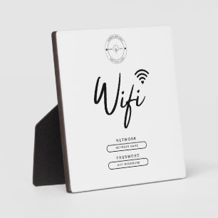 Modern Business Logo Black and White Wifi Details Plaque