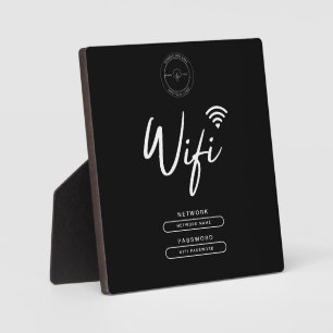 Modern Business Logo Black and White Wifi Details Plaque