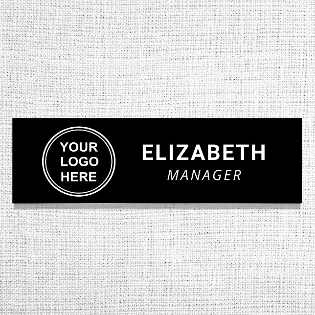 Modern Business Logo Black Name Tag (Creator Uploaded)