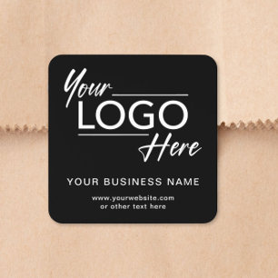Modern Business Logo Black Square Sticker