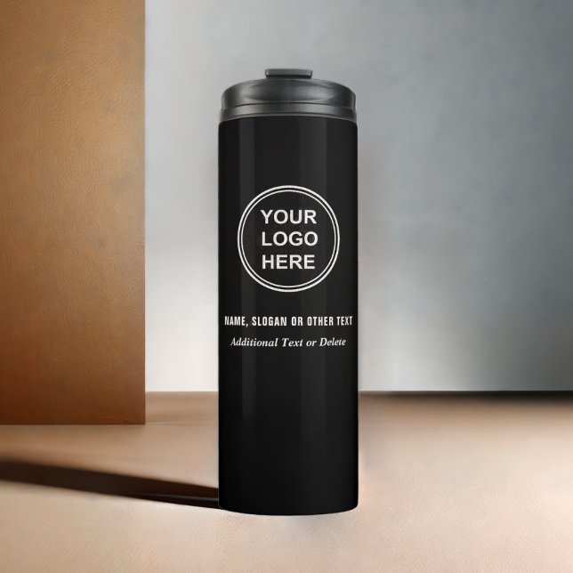 Modern Business Logo Black Thermal Tumbler (Creator Uploaded)