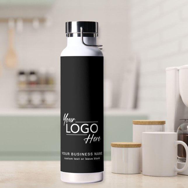 Modern Business Logo Black Water Bottle (Creator Uploaded)