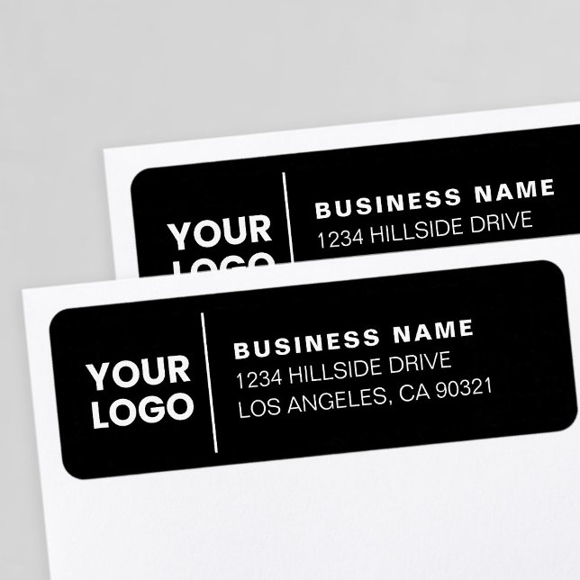 Modern Business Logo Black & White Return Address Label (Creator Uploaded)