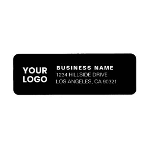 Modern Business Logo Black & White Return Address Label