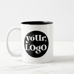 Modern Business Logo Branded Two-Tone Coffee Mug