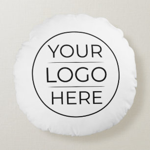 Modern Business Logo Branding Round Cushion