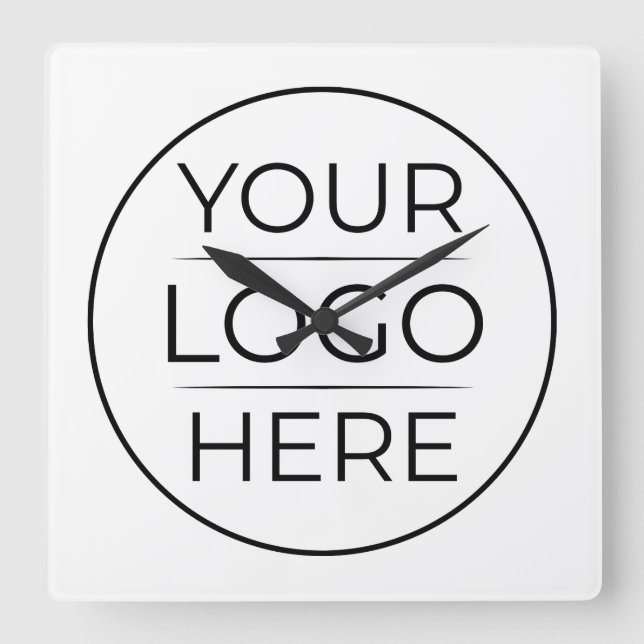 Modern Business Logo Branding Square Wall Clock (Front)
