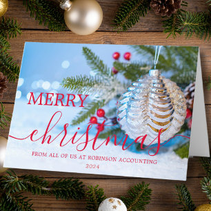 Modern Business Logo Christmas Corporate Holiday Card
