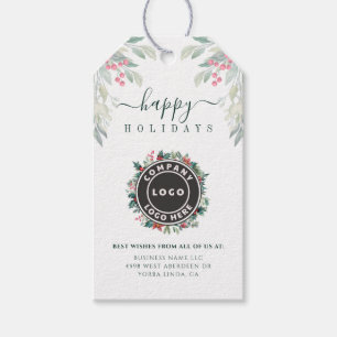 Modern Business Logo Christmas Holiday Corporate Gift Tags