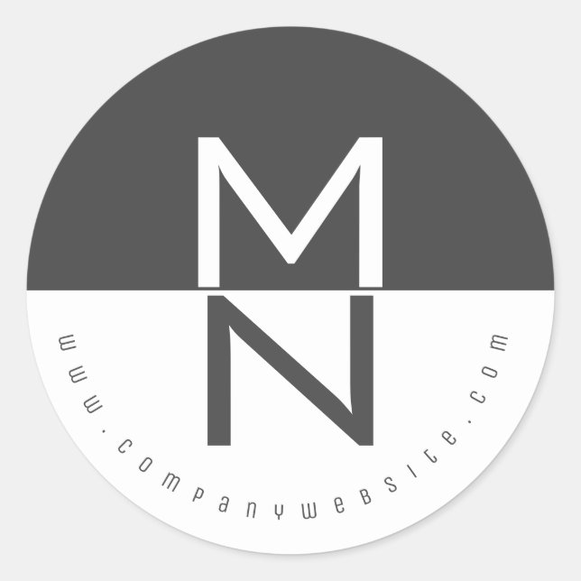 Modern Business Logo Classic Round Sticker (Front)